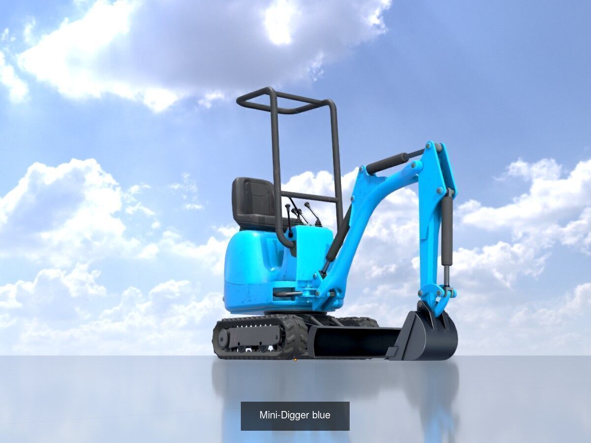 Mini Digger All Versions 3D Model Collection_8