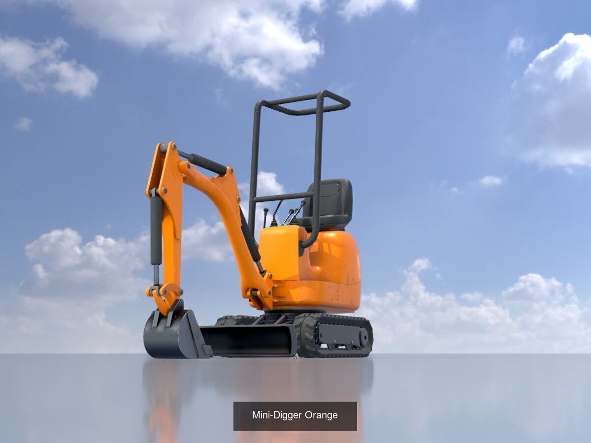Mini Digger All Versions 3D Model Collection_7