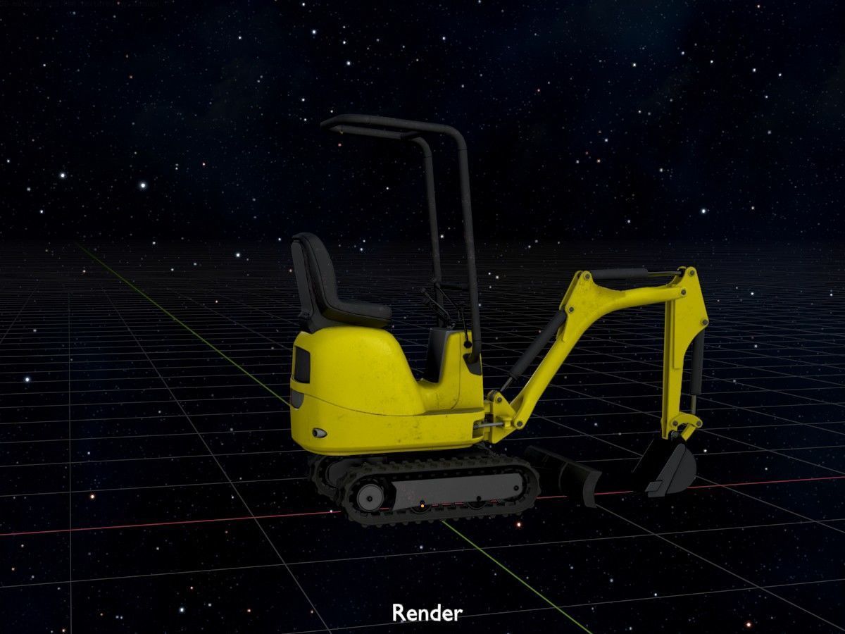 Mini Digger All Versions 3D Model Collection_97