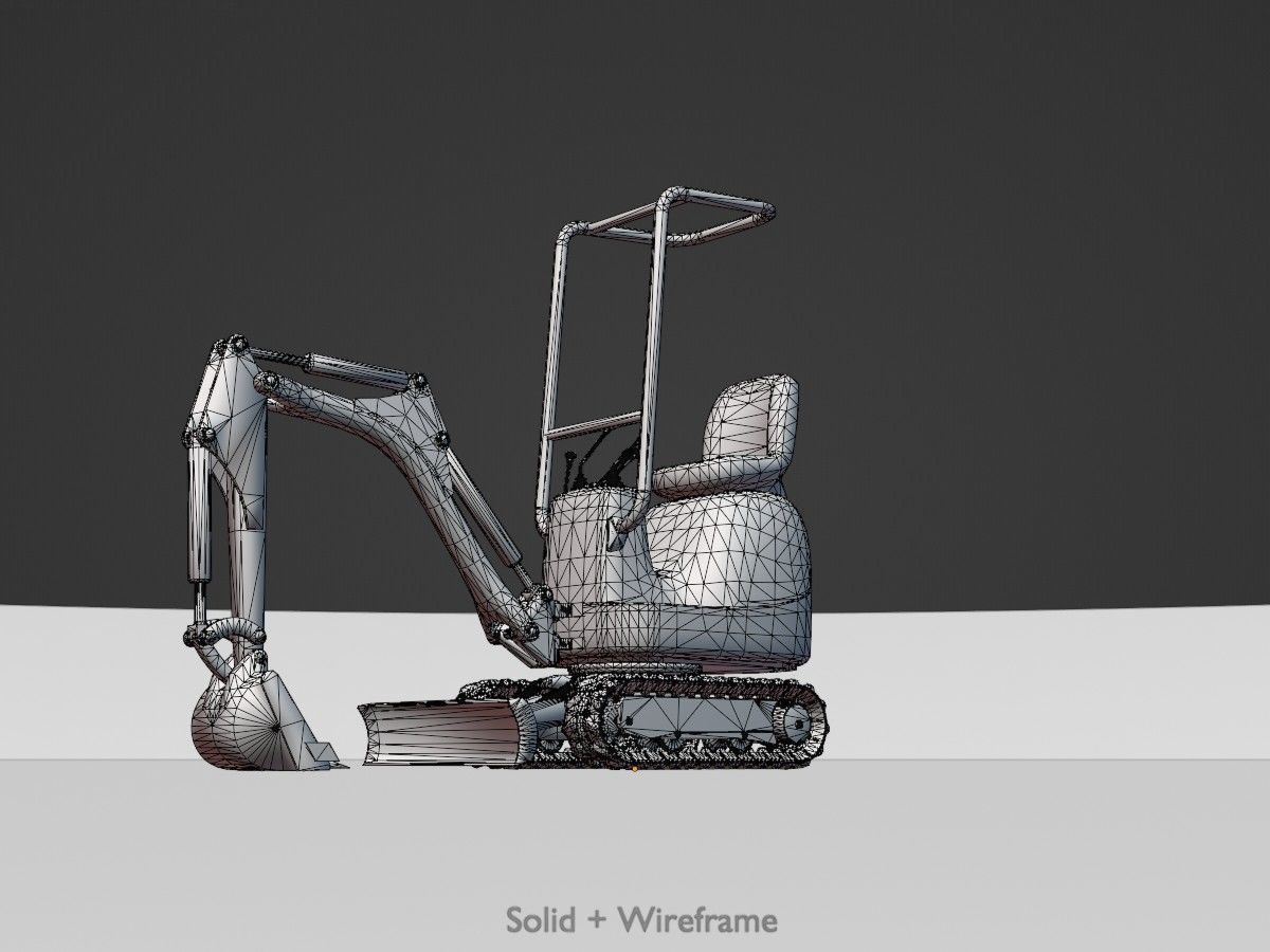 Mini Digger All Versions 3D Model Collection_55