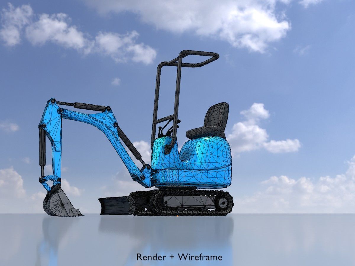 Mini Digger All Versions 3D Model Collection_31