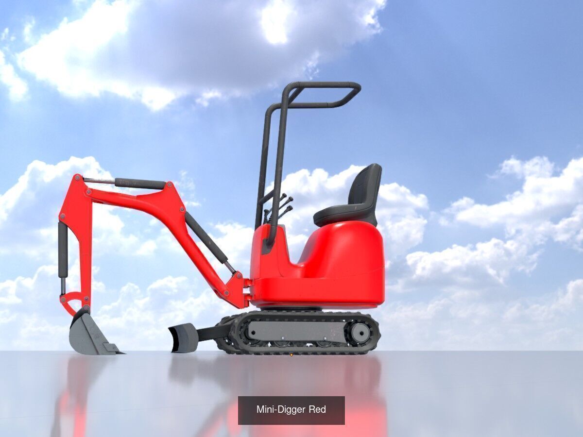 Mini Digger All Versions 3D Model Collection_11