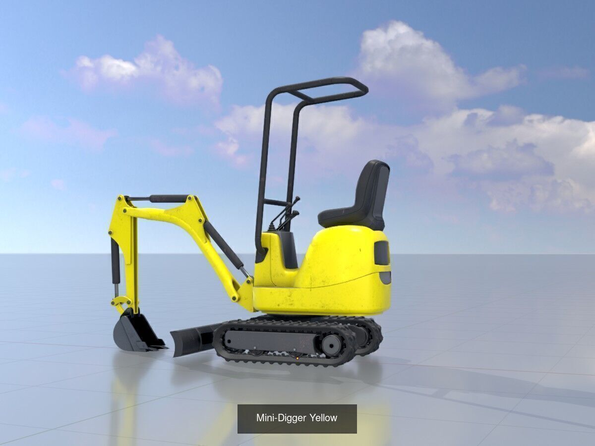 Mini Digger All Versions 3D Model Collection_9