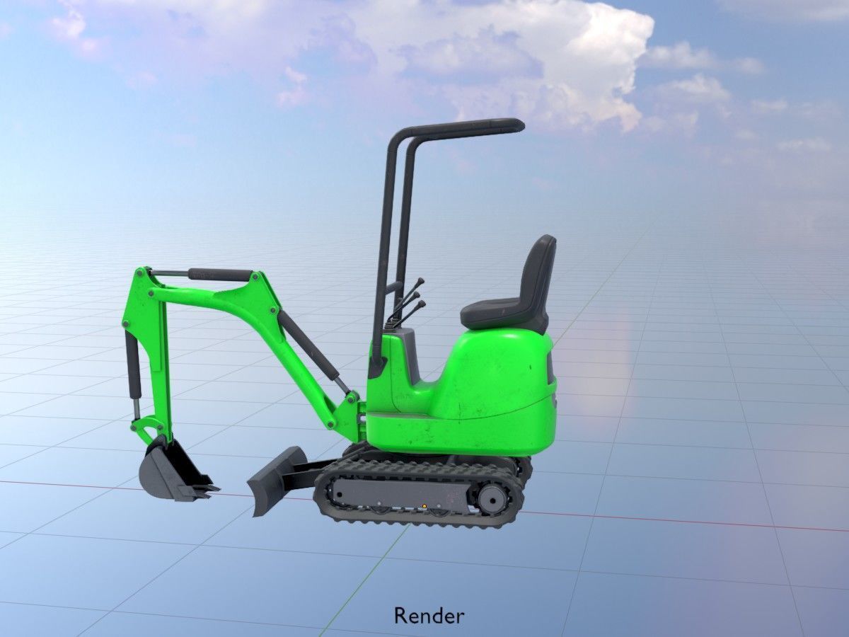 Mini Digger All Versions 3D Model Collection_110