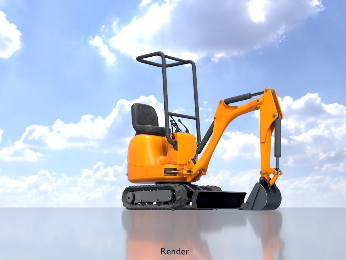 Mini Digger All Versions 3D Model Collection_76