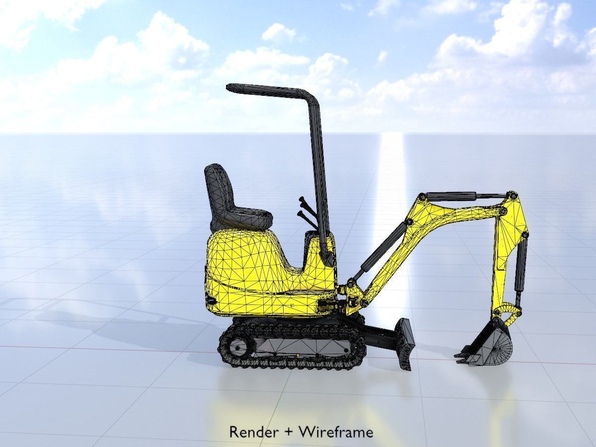 Mini Digger All Versions 3D Model Collection_26