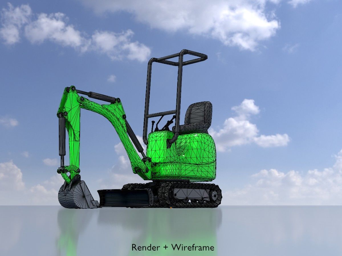 Mini Digger All Versions 3D Model Collection_33
