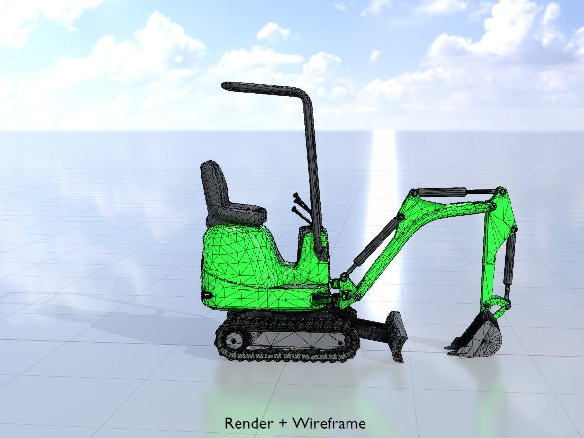 Mini Digger All Versions 3D Model Collection_27