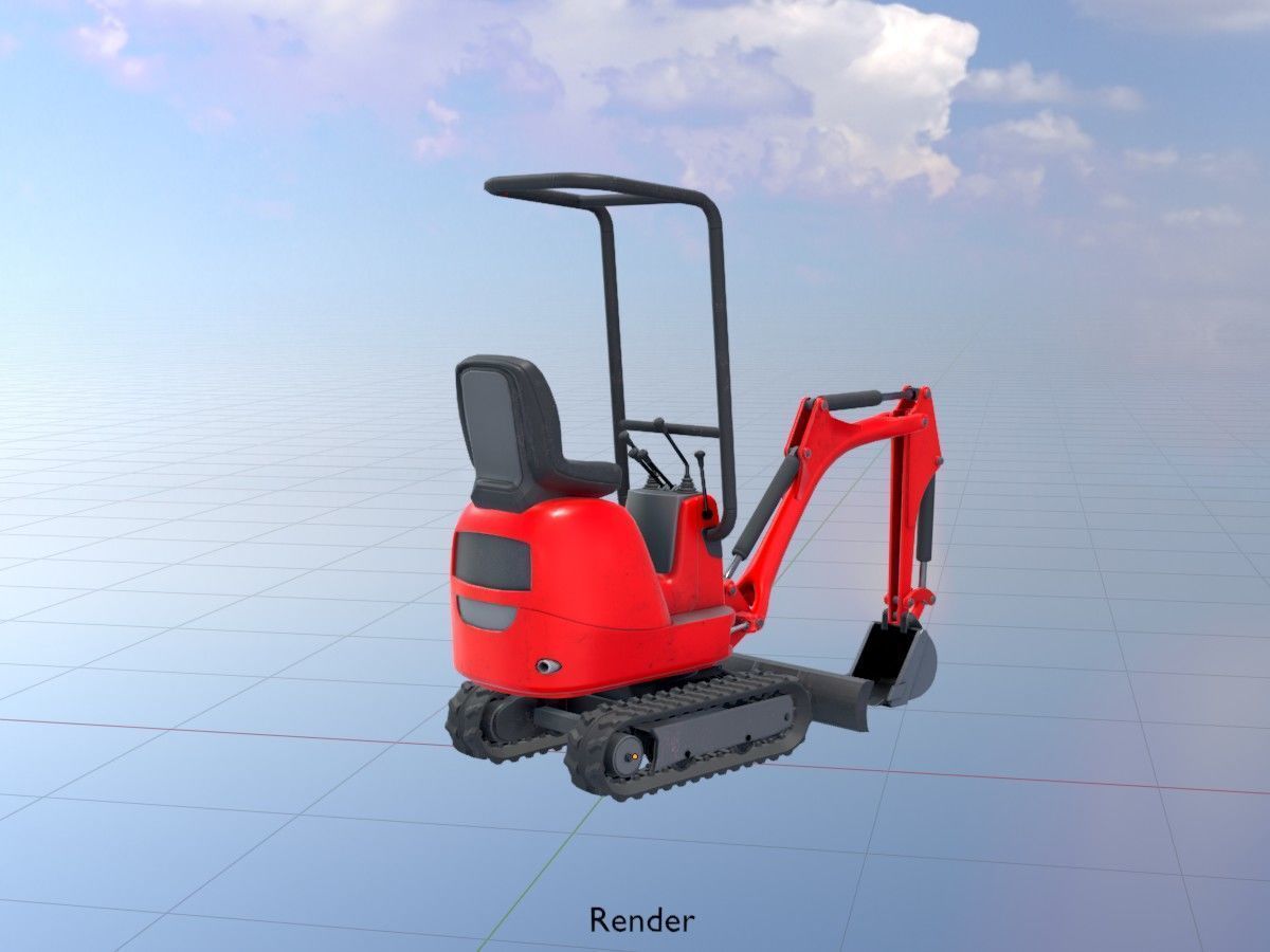 Mini Digger All Versions 3D Model Collection_112