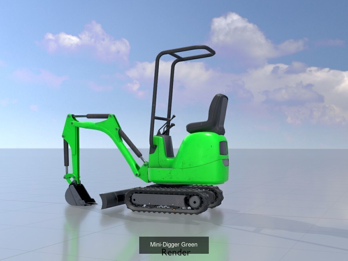 Mini Digger All Versions 3D Model Collection_10