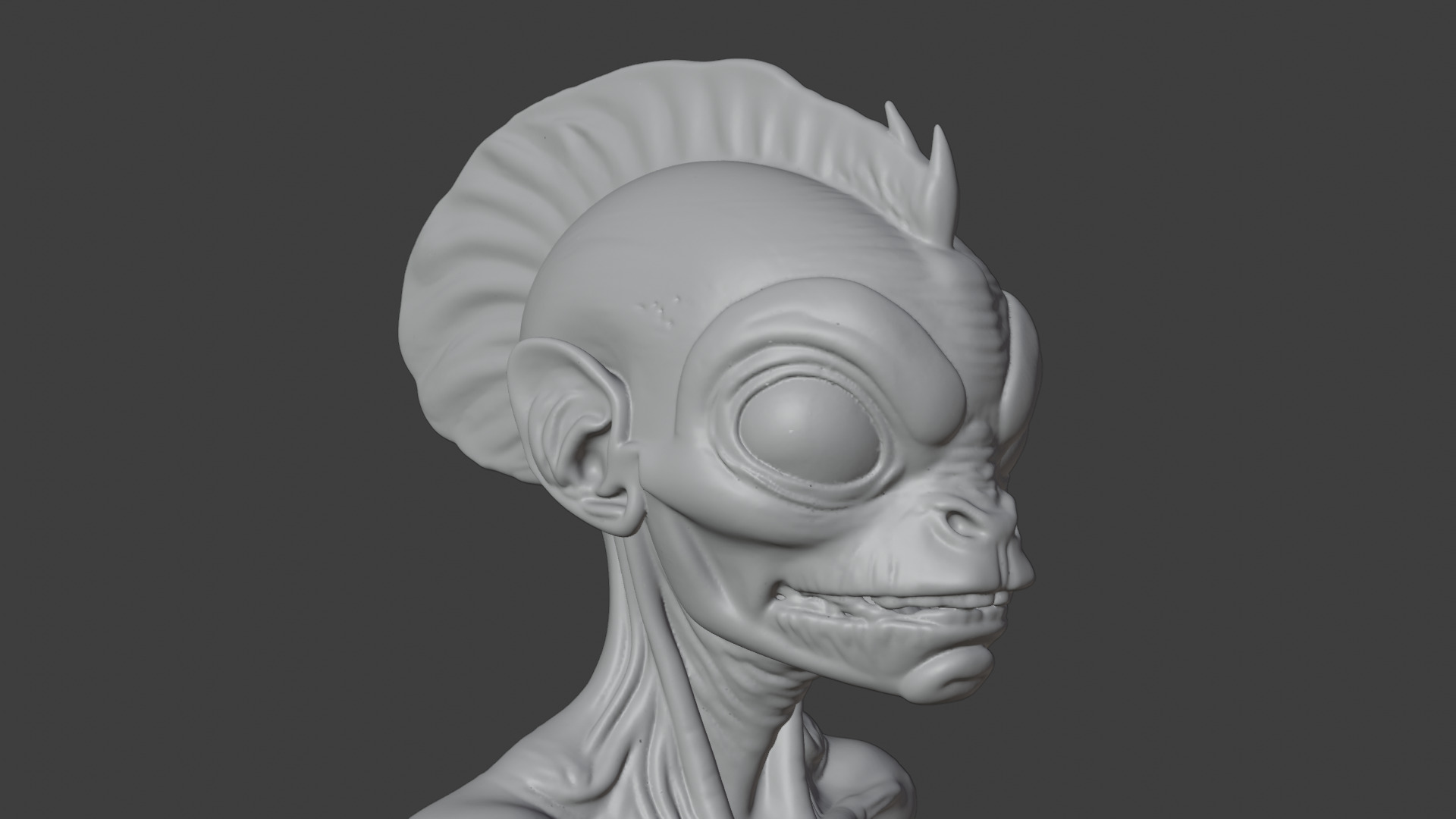 Alien Fish Bust 3D STL Printable - 3D Model STL 3D print model_6