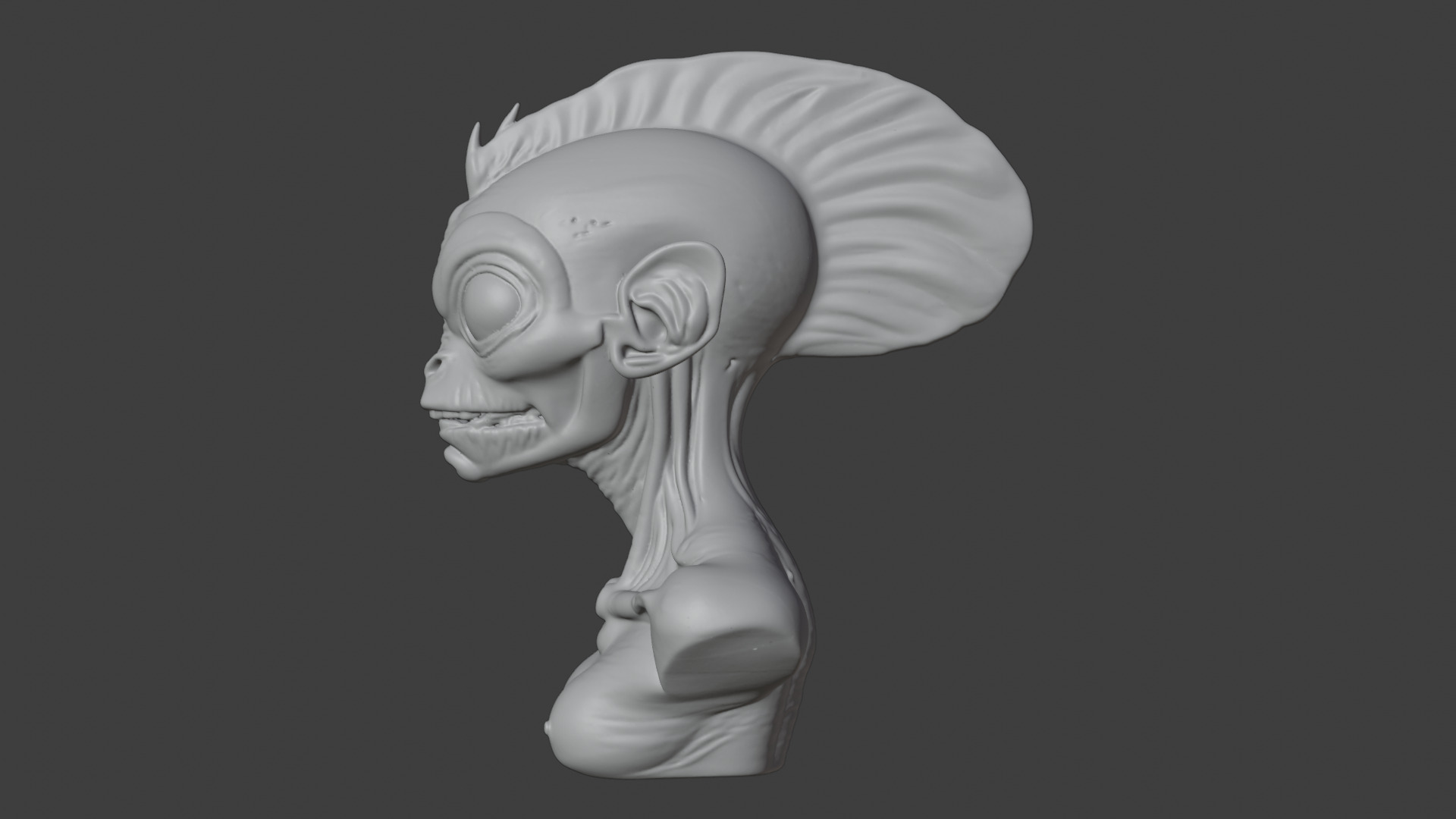 Alien Fish Bust 3D STL Printable - 3D Model STL 3D print model_3