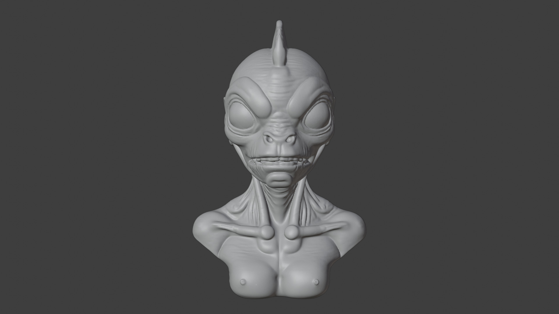 Alien Fish Bust 3D STL Printable - 3D Model STL 3D print model_2