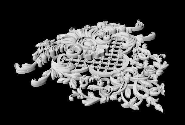 Central decor ornament for furniture 3D model_2