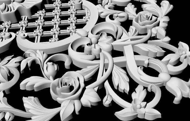 Central decor ornament for furniture 3D model_5