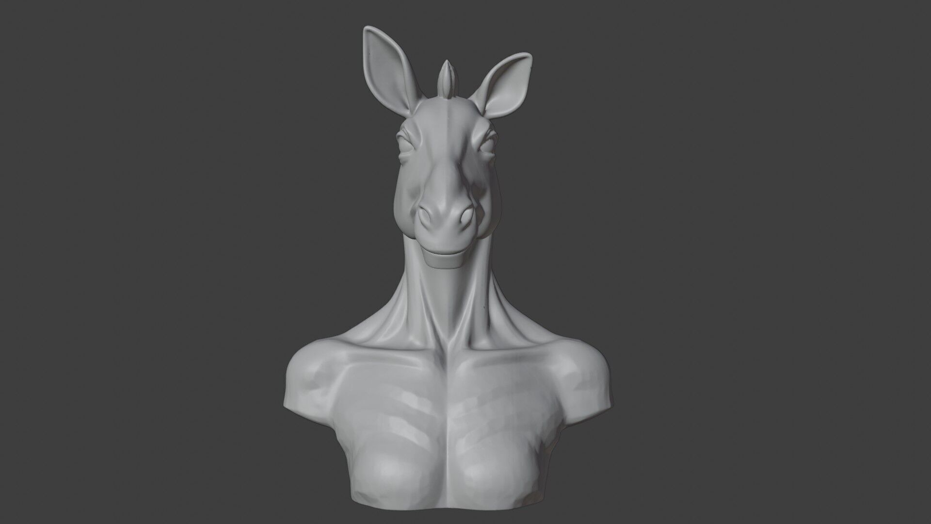 Zebra Bust 3D STL Printable - 3D Model STL 3D print model_2