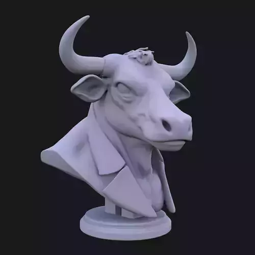 Bull Bust 3D STL Printable - 3D Model STL