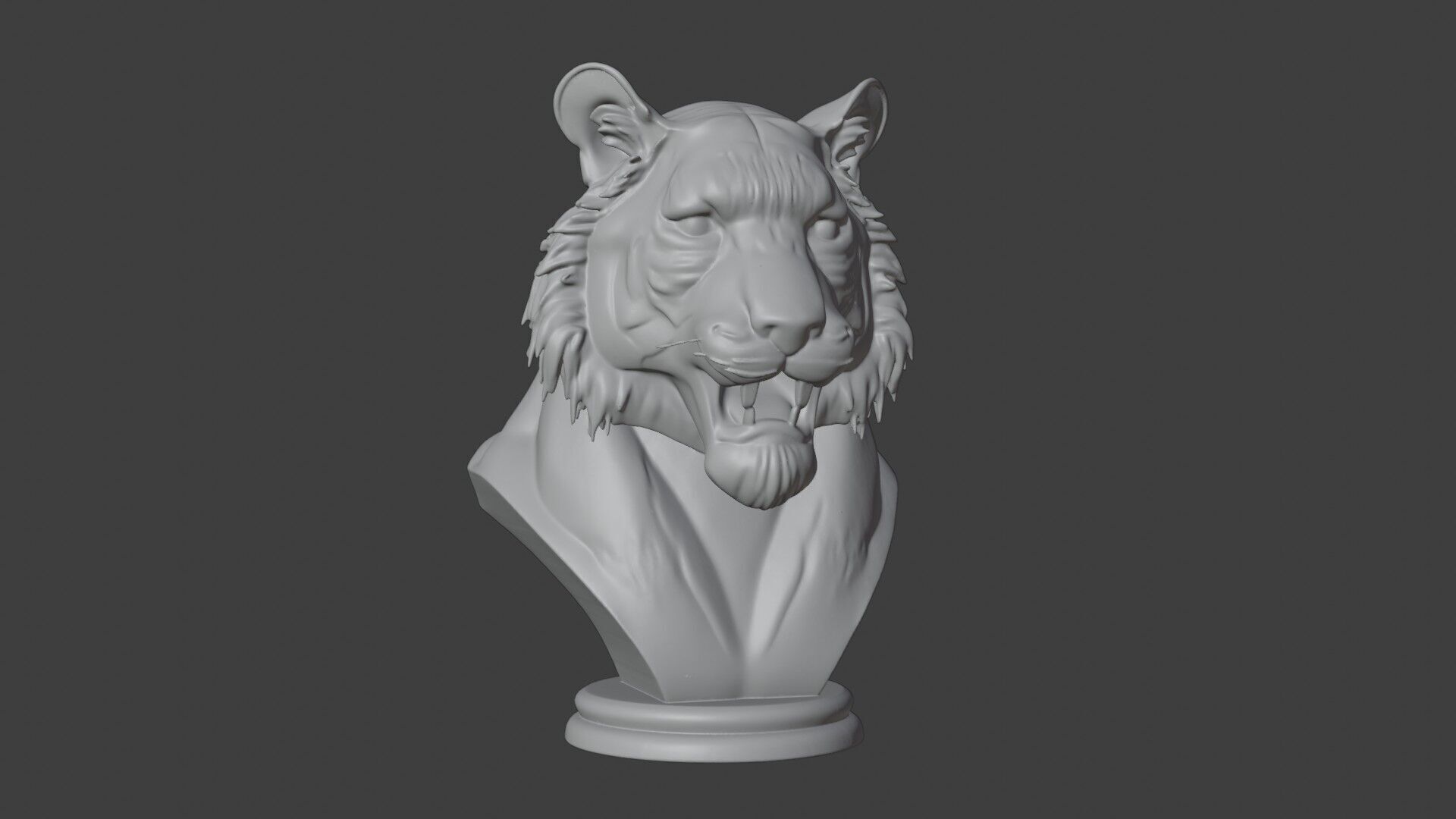 Bengal Tiger Bust 3D STL Printable - 3D Model STL 3D print model_1