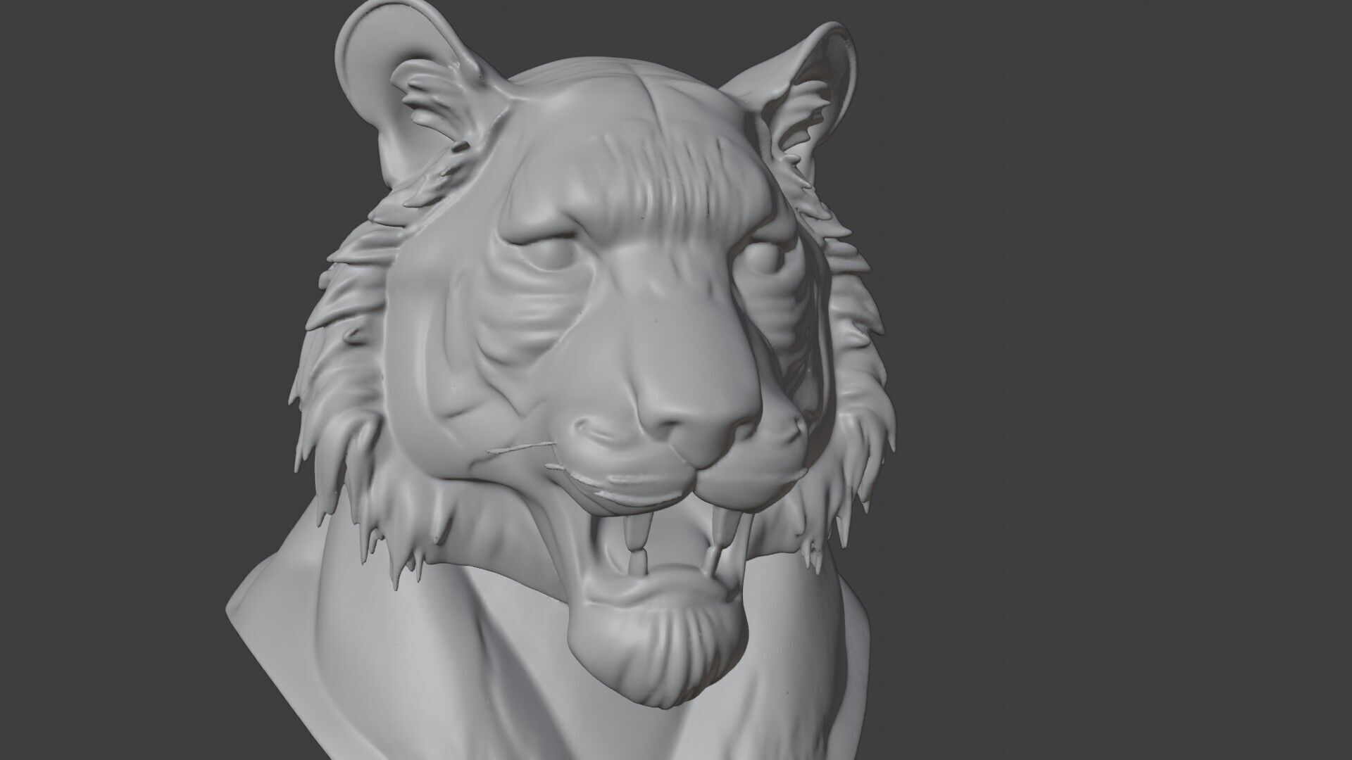 Bengal Tiger Bust 3D STL Printable - 3D Model STL 3D print model_6