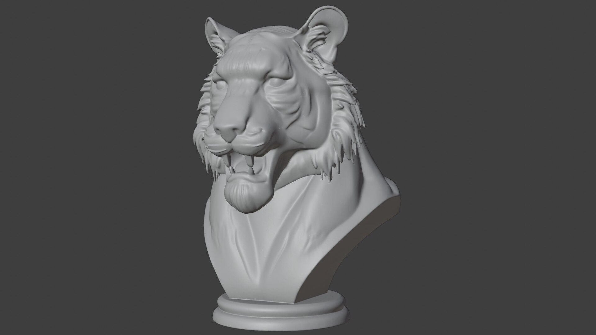 Bengal Tiger Bust 3D STL Printable - 3D Model STL 3D print model_2