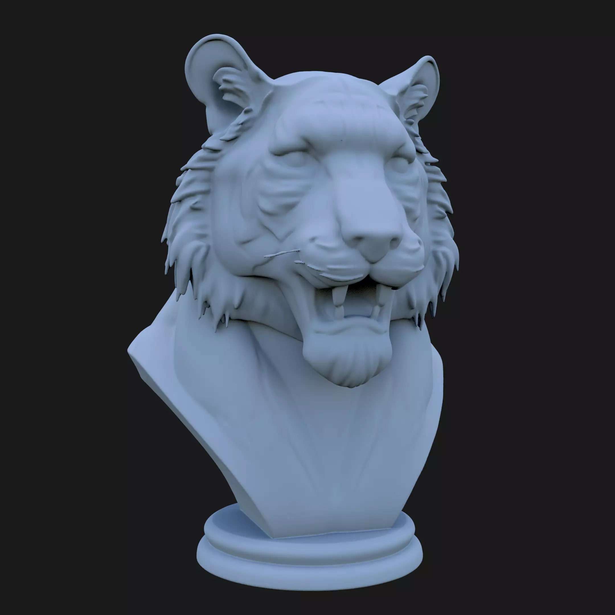 Bengal Tiger Bust 3D STL Printable - 3D Model STL 3D print model_0