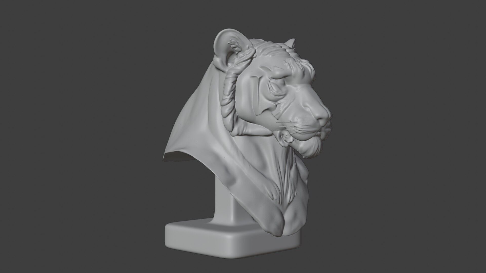 Bengal Tiger Bust 3D STL Printable - 3D Model STL 3D print model_2
