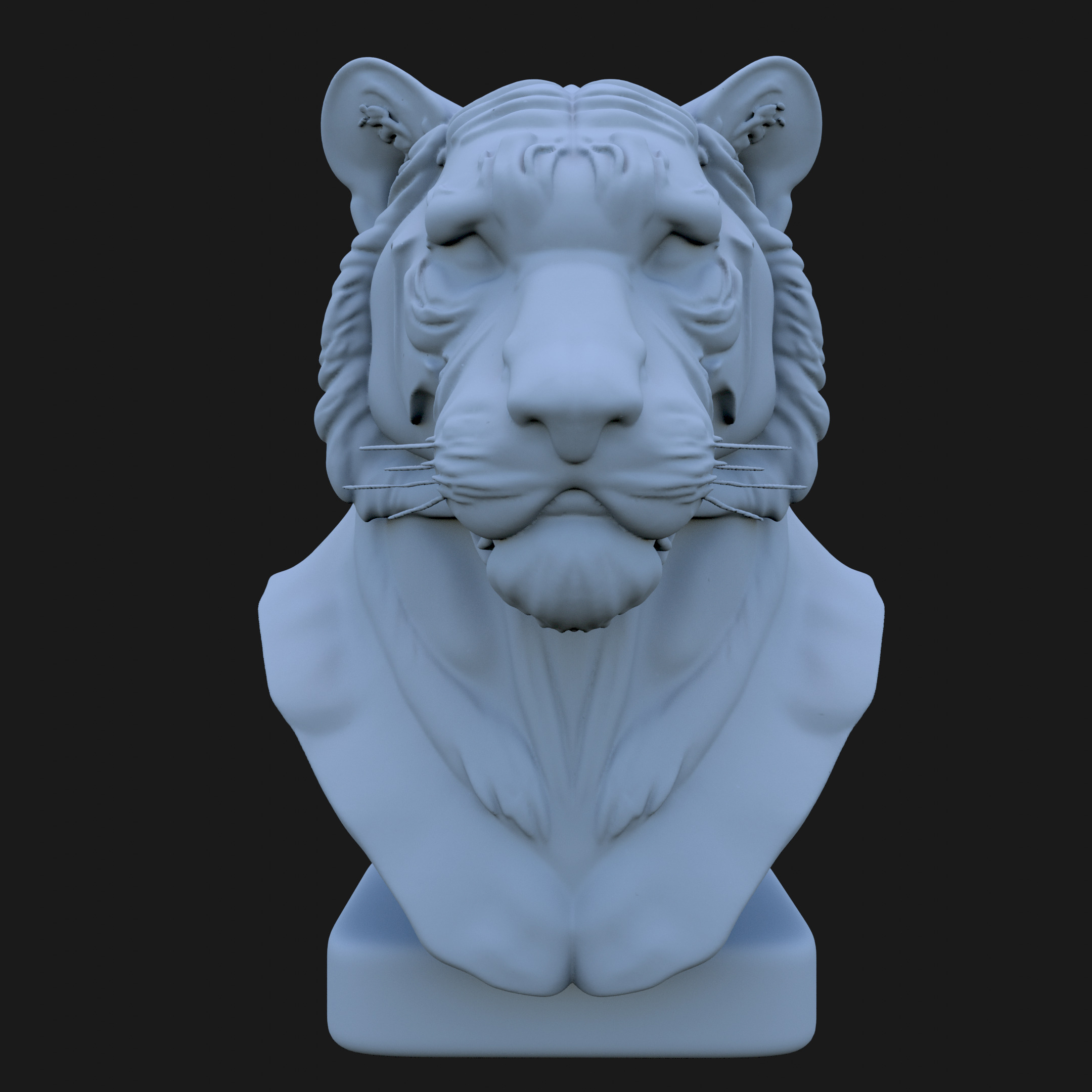 Bengal Tiger Bust 3D STL Printable - 3D Model STL 3D print model_1