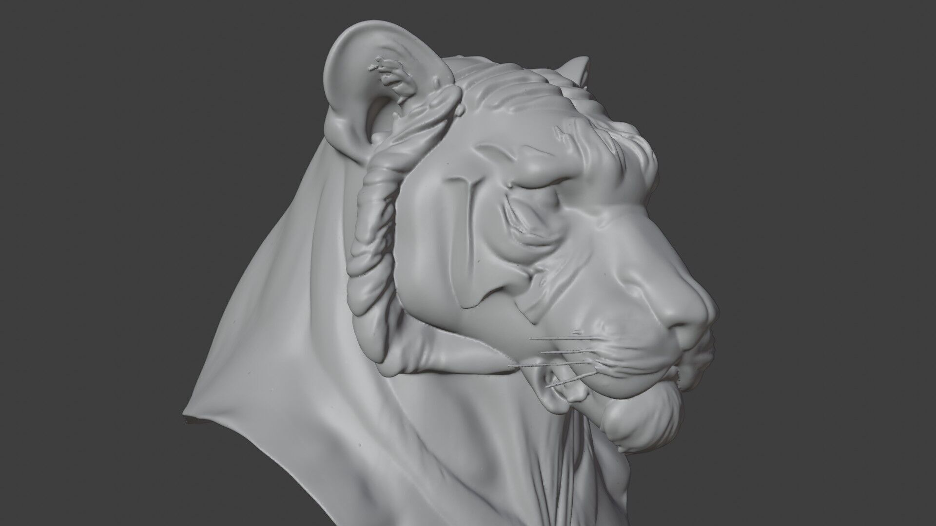 Bengal Tiger Bust 3D STL Printable - 3D Model STL 3D print model_7