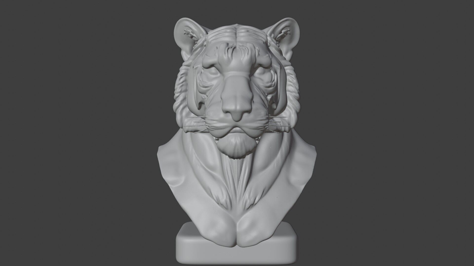 Bengal Tiger Bust 3D STL Printable - 3D Model STL 3D print model_3