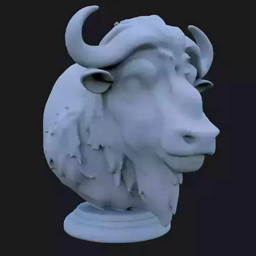 Bison Bust 3D STL Printable - 3D Model STL