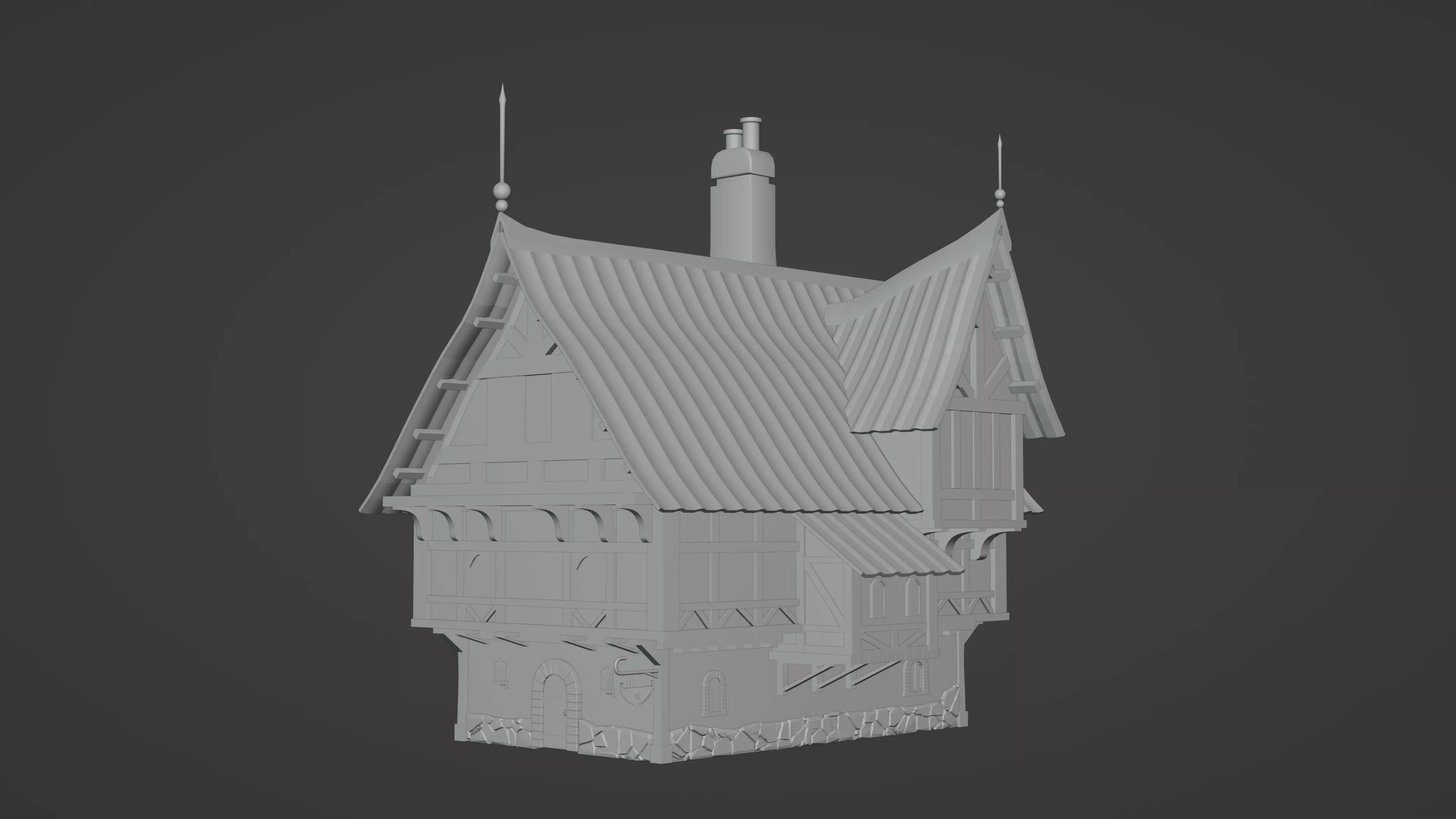 Medieval House 3D model Free low-poly 3D model