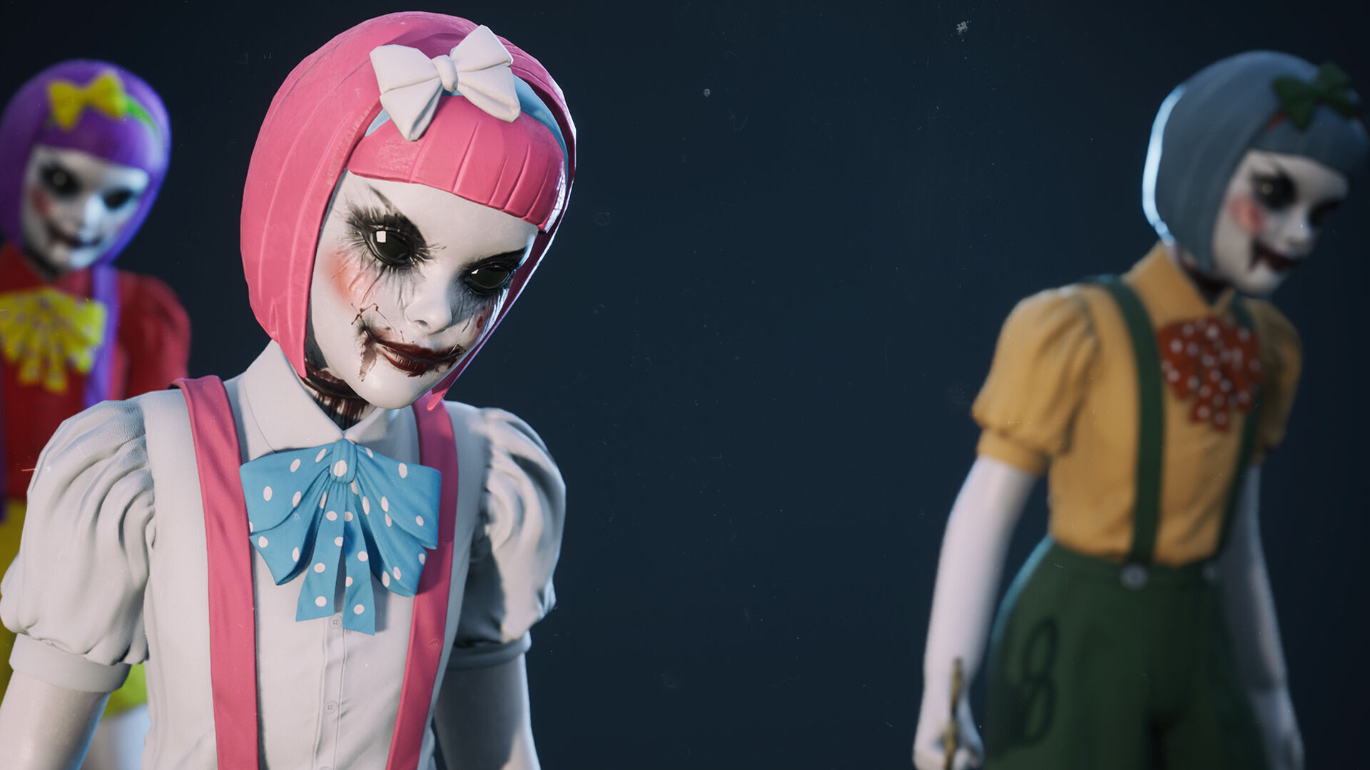 Trio Dolls Pack - Rigged and Animated Low-poly 3D model_19