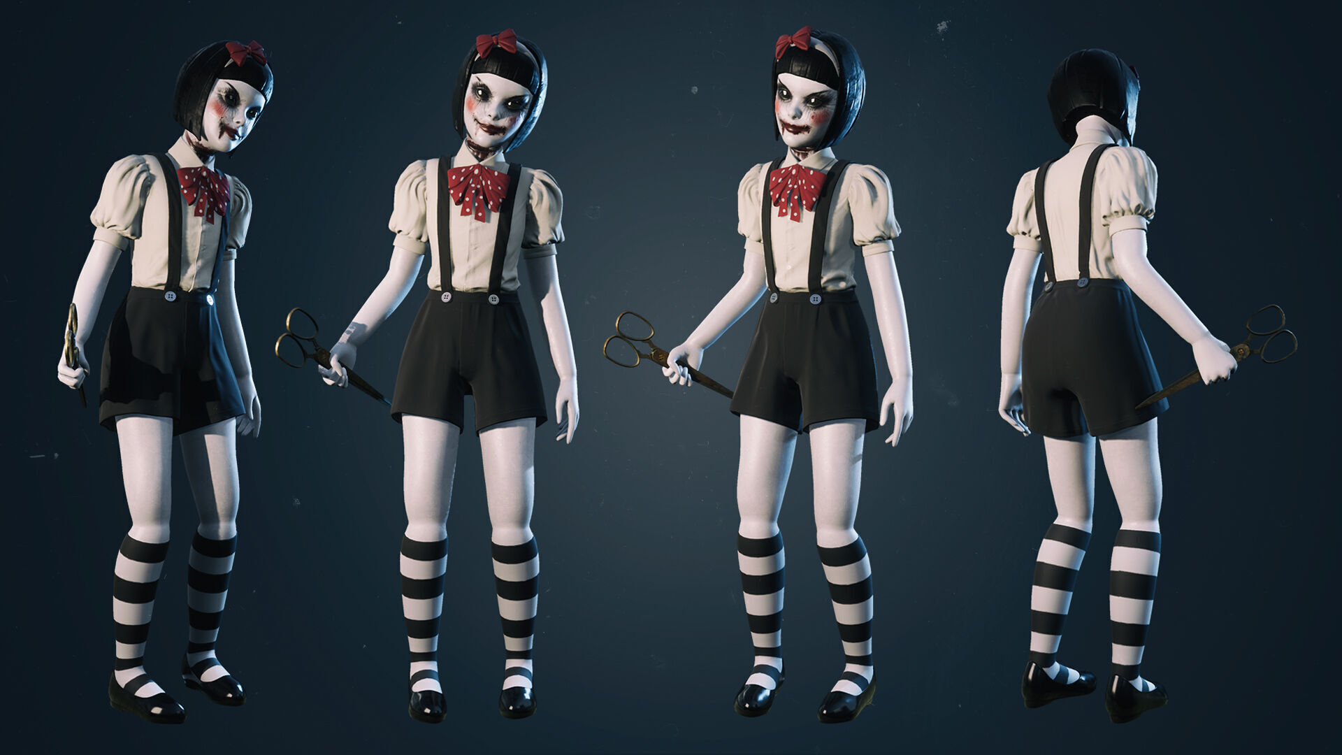 Trio Dolls Pack - Rigged and Animated Low-poly 3D model_5