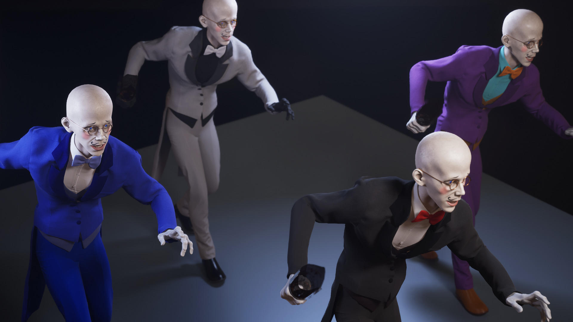 Trio Dolls Pack - Rigged and Animated Low-poly 3D model_48