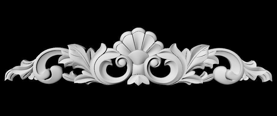 Central decor ornament for furniture 3D model_4