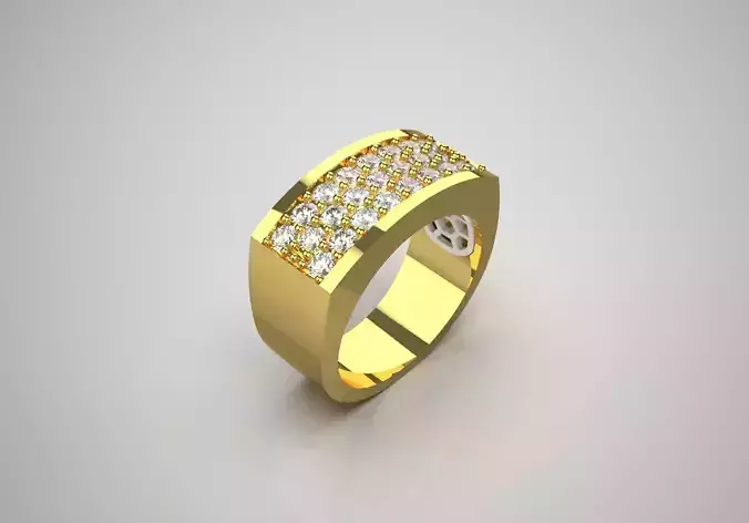 diamond man ring mr0020 3D print model