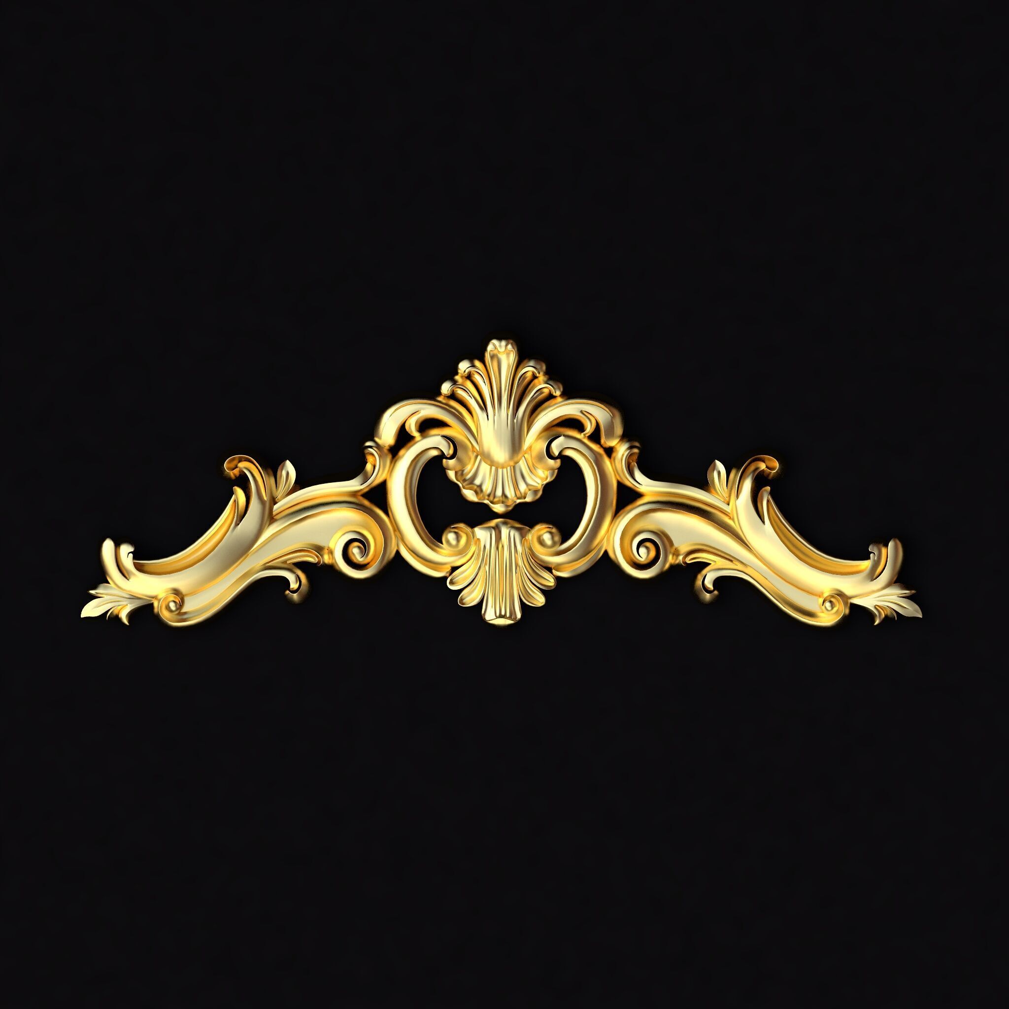 Central decor ornament for furniture 3D model_1