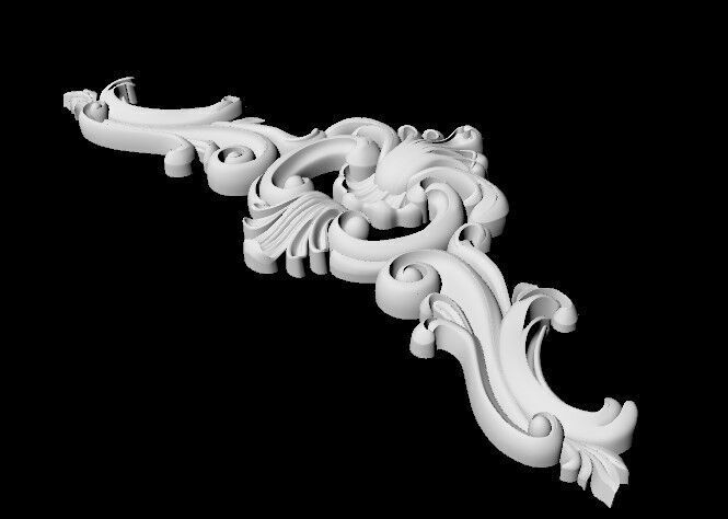 Central decor ornament for furniture 3D model_4