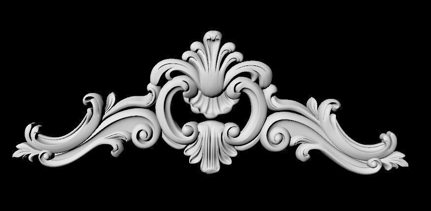 Central decor ornament for furniture 3D model_3