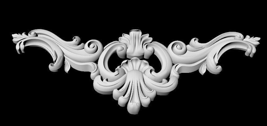 Central decor ornament for furniture 3D model_5