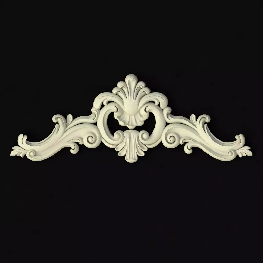 Central decor ornament for furniture 3D model_0