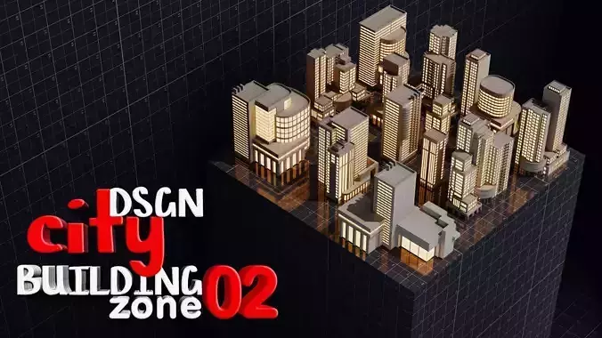 SimplePoly building KITBASH-Low-poly 3D model-Urban Vol 02 Low-poly 3D model