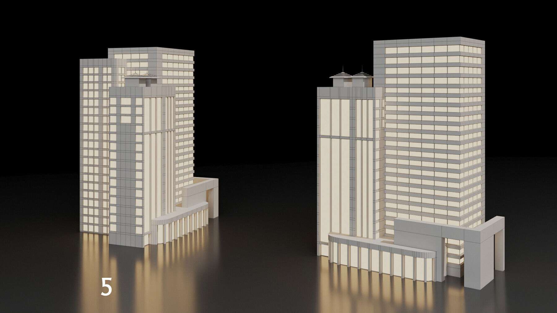 SimplePoly building KITBASH-Low-poly 3D model-Urban Vol 02 Low-poly 3D model_6