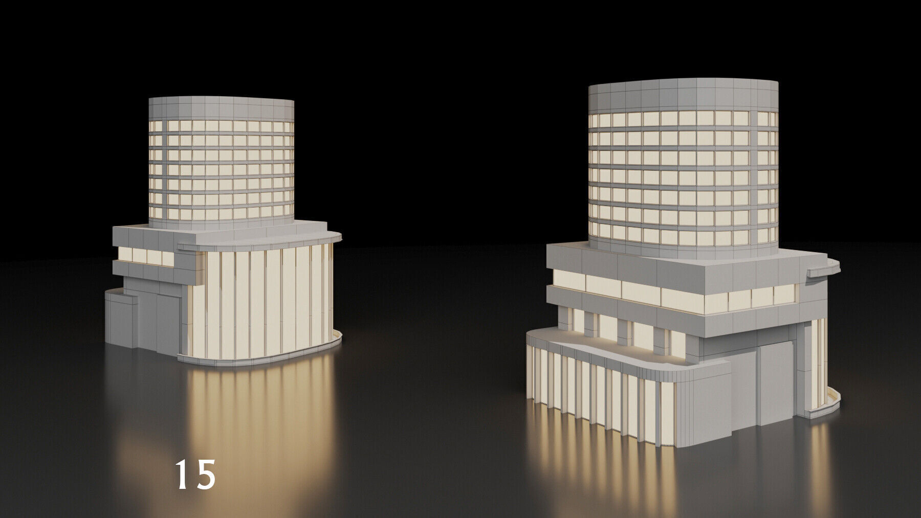 SimplePoly building KITBASH-Low-poly 3D model-Urban Vol 02 Low-poly 3D model_11