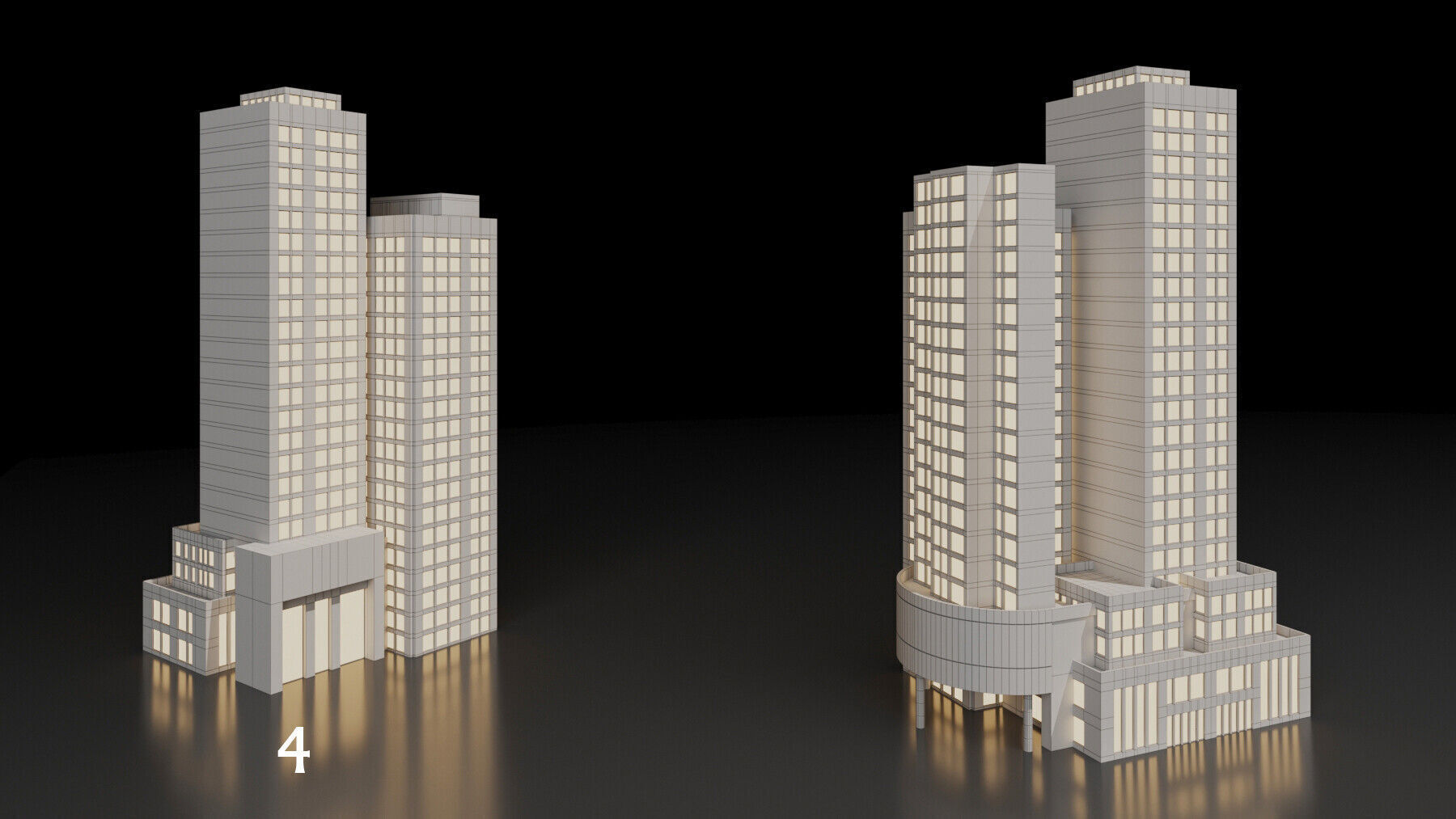 SimplePoly building KITBASH-Low-poly 3D model-Urban Vol 02 Low-poly 3D model_5