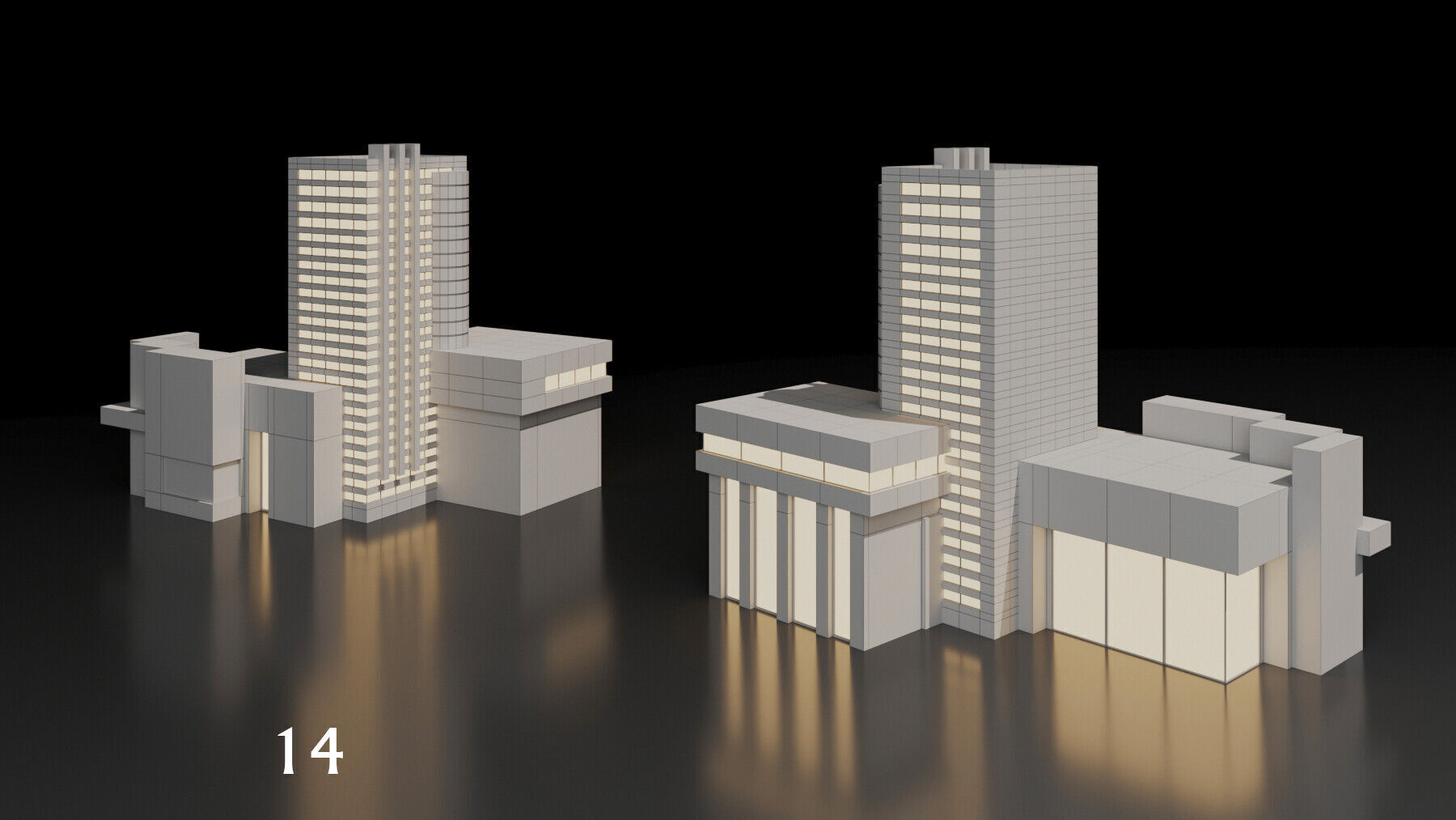SimplePoly building KITBASH-Low-poly 3D model-Urban Vol 02 Low-poly 3D model_10