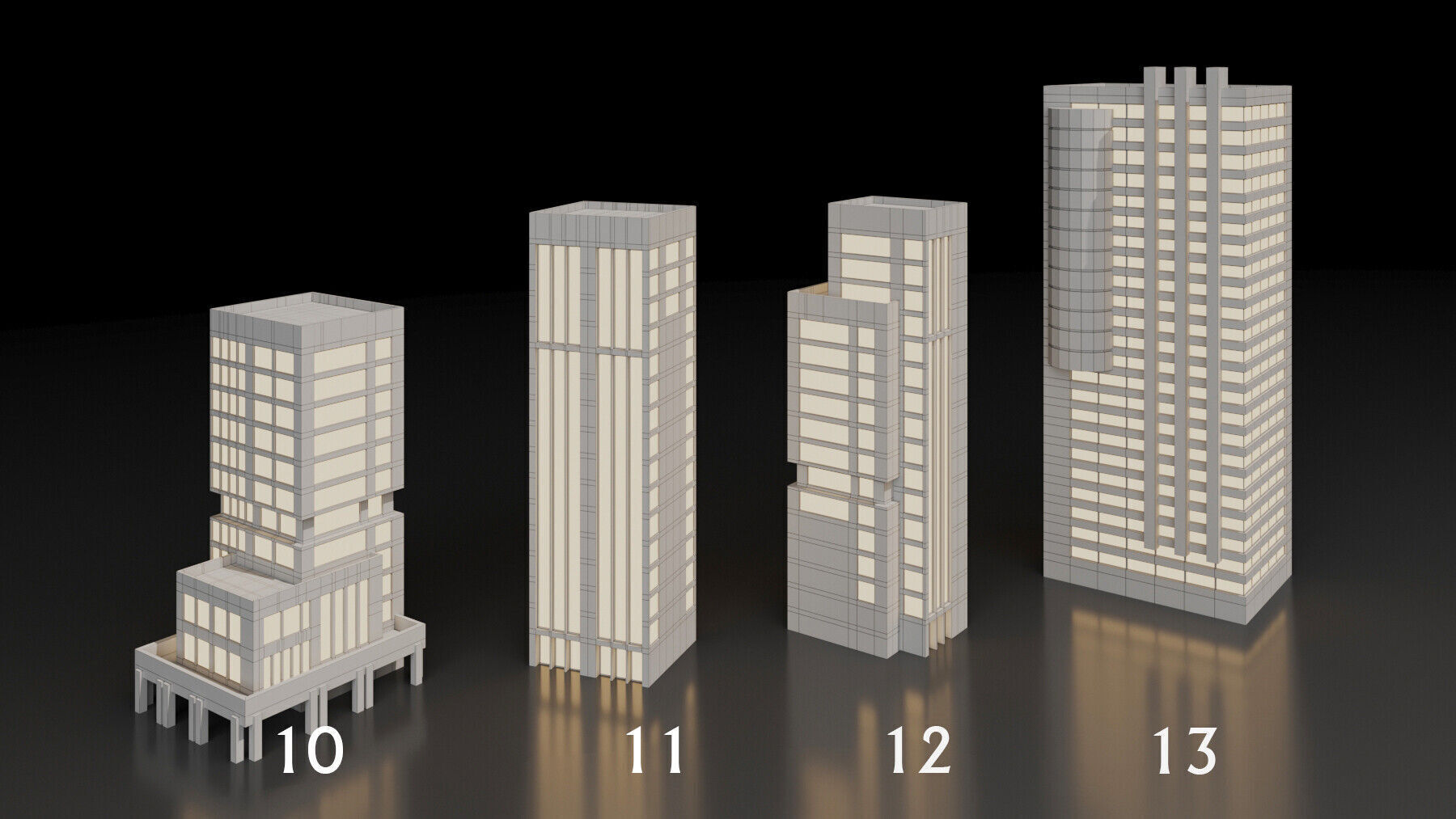 SimplePoly building KITBASH-Low-poly 3D model-Urban Vol 02 Low-poly 3D model_9
