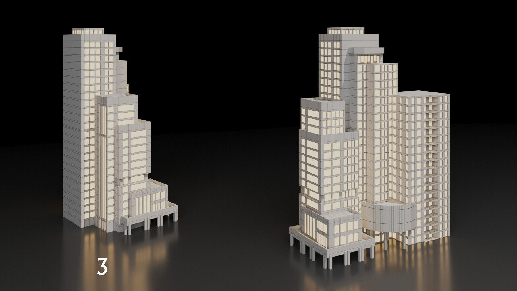 SimplePoly building KITBASH-Low-poly 3D model-Urban Vol 02 Low-poly 3D model_4