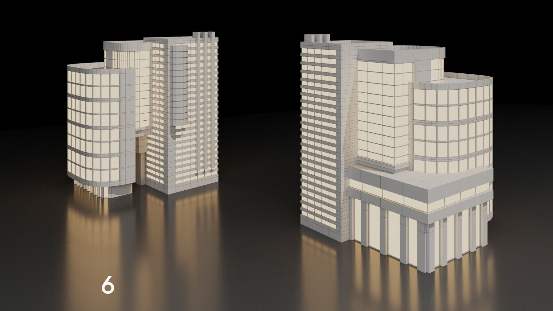 SimplePoly building KITBASH-Low-poly 3D model-Urban Vol 02 Low-poly 3D model_7