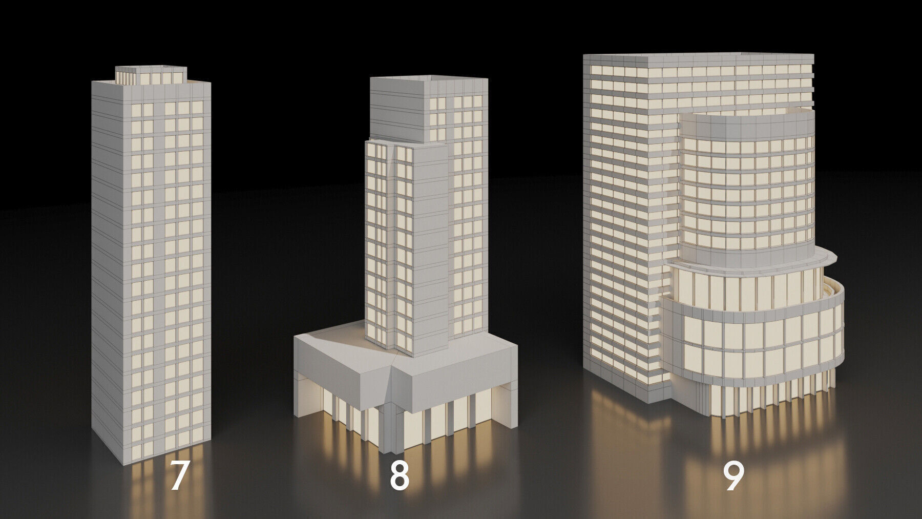 SimplePoly building KITBASH-Low-poly 3D model-Urban Vol 02 Low-poly 3D model_8